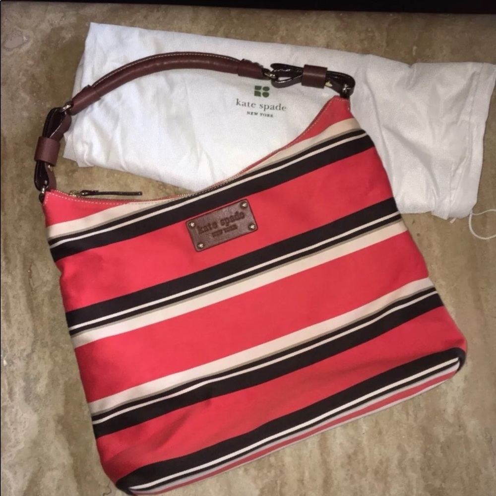Kate Spade New York Striped Satchel Hobo Handbag